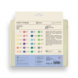 Набір олівців акварельних 99IDEAS "Aqua Expert" 24 кольори, Pastel Set, металева коробка, 99AE-24PAST - мініатюра 2