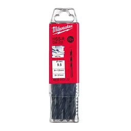 Свердло по металу HSS-R MILWAUKEE DIN338, діаметр 9,5х125х81мм, (10шт), пластикова коробка