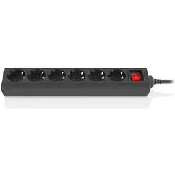 Мережевий фільтр живлення REAL-EL RS-6 Protect M 3m, black (EL122300034)