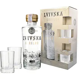 Горілка Lvivska gorilka Давня легенда 40% 0.7 л + 2 чарки