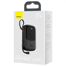 Зовнішній акумулятор з дисплеєм Baseus Qpow Pro 20000 mAh 22.5 W Type-C Edition PPQD060301 чорний - мініатюра 3