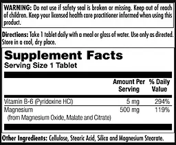 Мінерали KAL Magnesium Sustained Release Triple Source 500 мг 100 пігулок - мініатюра 2