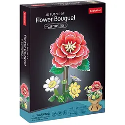 Тривимірна головоломка-конструктор Cubic Fun Flower Bouquet Camellia Букет квітів Камелія (W3302h) - мініатюра 3