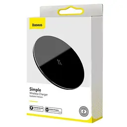 Бездротове зарядне Baseus Simple Wireless Charger 15 W (WXJK-B01) чорне - мініатюра 5