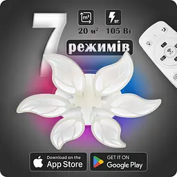 Люстра світлодіодна 517 Dlight 3color з пультом 105Вт Білий (01935)