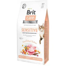 Сухий корм Brit Care Cat GF Sensitive HDigestion & Delicate Taste для котів з чутливим травленням, індичка та лосось 7 кг (арт.171281)