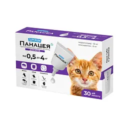 Протипаразитарні краплі Superium Панацея на холку для котів 0.5-4 кг