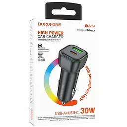 АЗП Borofone BZ28A Trophie PD30W+QC3.0 (1USB-A/1C) Black - мініатюра 2