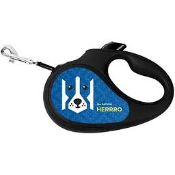 Повідець-рулетка для собак Waudog R-leash, малюнок "Патрон", L, до 50 кг, 5 м, світловідбиваюча стрічка