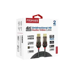 Кабель мультимедійний Promate HDMI M - HDMI M V2.0 чорний 15 м (prolink4k60-15m) - мініатюра 2