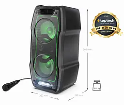 Портативна колонка SHARP PS931BK 180 W IPX4 RGB Black - мініатюра 3