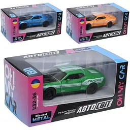 Машина AS-3213 АвтоСвіт,1:32-36,метал,інерція,12см, відчиняються двері/капот, гумові кол.3кольори