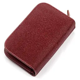 Гаманець жіночий STINGRAY LEATHER 18092 з натуральної шкіри морського ската бордовий - мініатюра 2