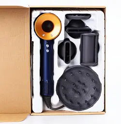 Фен з іонізацією Super Hair Dryer 5в1 безшумний з 5 насадками для укладання волосся синій - мініатюра 5