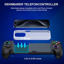 Геймпад HASACOOL для телефону Bluetooth з RGB та Hall-стіками, iPhone/Android - мініатюра 2