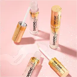 Блиск для губ водостійкий Eveline Diamond Glow 12 Gold Top Coat Lip Luminizer 4.5 мл - мініатюра 3