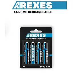 Акумулятор пальчиковий Arexes AA 3400mAh 1.2V Ni-MH, 1 шт
