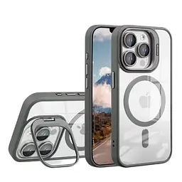 Чохол із підставкою MagSafe TPU PC Metal Stand Case Apple iPhone 14 Pro Grey