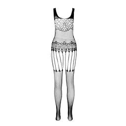 Бодістокінг Passion ECO BS001 One Size white, з доступом, імітація підв’язок, флористичний декор - мініатюра 4