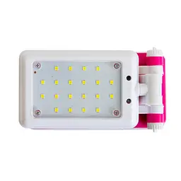 Настільний світильник акумуляторний білий з рожевим 20 LED бездротова лампа складана AostWell 2W BL-1018L - мініатюра 6