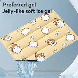 Охолоджуючий килимок для собак та кішок GEL Material Summer Pet Cooling Mat Corgi Beige 60х90 см - мініатюра 6