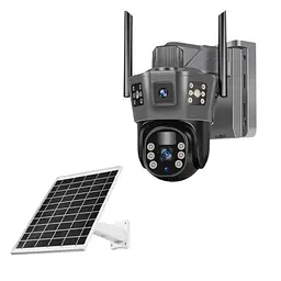 Вулична WiFi камера відеоспостереження із сонячною панеллю та двома об'єктивами TP18 Камера відеоспостереження 6Мп - мініатюра 2