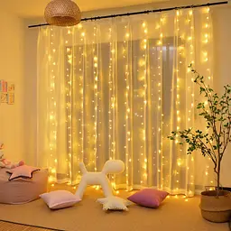 Гірлянда водоспад, теплий білий, штора для ялинки 3.3×3 м, 300 LED - мініатюра 8