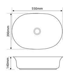 Умивальник накладний Mixxus Premium Ellipse-0103 550x390x140 мм MP6553, Білий - мініатюра 6