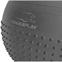 М'яч для фітнесу PowerPlay 4003 із насосом 65 см світло-сірий (10683) - мініатюра 2