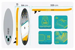 Надувна SUP дошка Neo-Sport Aquasurf 320 см (170205) - мініатюра 9