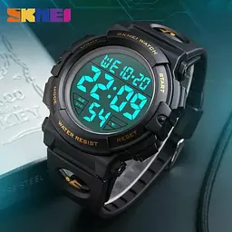 Чоловічий спортивний наручний годинник Skmei 1258 Золотистий - мініатюра 5