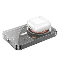 Бездротовий повербанк Hoco Q14 Ice Crystal magnetic power bank 5000mAh чорний - мініатюра 3