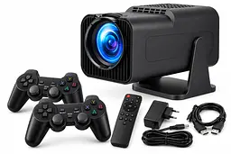 Мініпроєктор HY320 MINI Android 11 HD 1280×720 з Wi-Fi 2 геймпадами та іграми - домашній відеопроєктор