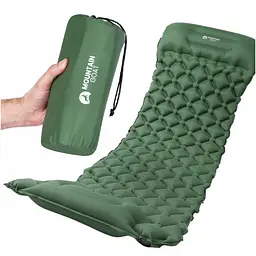 Надувний килимок (каремат) Mountain Goat 190 x 58 x 5 см з вбудованим насосом MG0010 Navy Green (P-5905973400909) - мініатюра 1