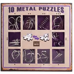 Набір головоломок Eureka 10 Metall 3D Puzzles violet 10 головоломок 473359