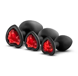 Набір анальних пробок Luxe Bling Plugs Trainer Kit 3 шт. (чорний) - мініатюра 3