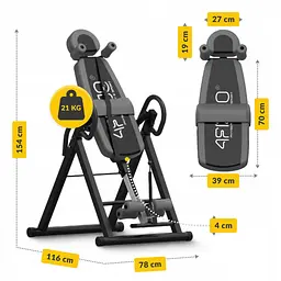 Стіл інверсійний 4FIZJO регульований 4FJ0655 Black/Grey (P-5905973401951) - мініатюра 2