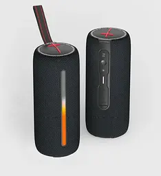 Портативна колонка Bluetooth 5.1 акумуляторна бездротова 2х10Вт з RGB підсвічуванням Hopestar P37 чорний - мініатюра 2