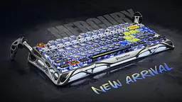 GravaStar Клавіатура механічна Mercury K1 Pro 80keys, GravaStar x Kailh Speedy Mint, BT/WL/USB, RGB, Interstellar Silver - мініатюра 3