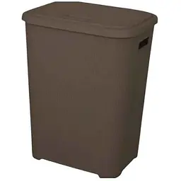 Кошик для білизни ELIF PLASTIK 67л коричневий з кришкою з/руч.