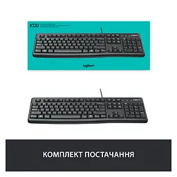 Клавіатура дротова LOGITECH K120 українська розкладка чорна 920-002643 - мініатюра 3