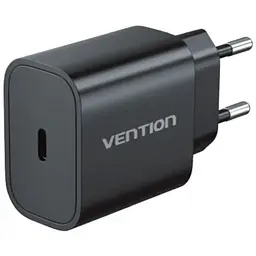 Зарядний пристрій 1xUSB-C 20W + USB-C to Lightning cable М-М Black Vention (G17B0-EU) - мініатюра 6