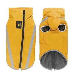 Світловідбивна утеплена зимова куртка для собак Yellow