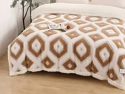 Плед-покривало двосторонній двосторонній євро на блискавці Mallory Home 22077 200х230 см бежевий