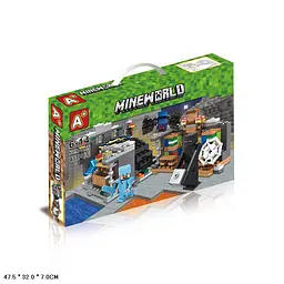 Конструктор Mineworld піксельний ігровий набір з персонажами та печерою, 437 деталей (AA8007)