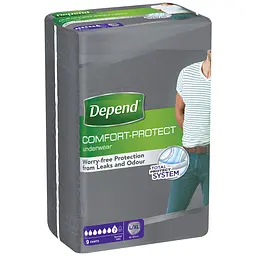 Поглинаюча спідня білизна Depend для чоловіків L/XL 18 шт. (2 уп. х 9 шт.) - мініатюра 3