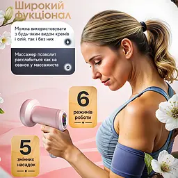 Інноваційний бездротовий антицелюлітний вібромасажер для м'язів тіла рук і ніг + 5 насадок + 6 швидкостей, Ручний лімфодренажний - мініатюра 9
