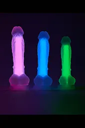 Неоновий фалоімітатор DreamToys Radiant 19 см синій - мініатюра 9