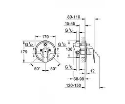 Змішувач прихованого монтажу Grohe Eurosmart Cosmopolitan 32879000, Хром - мініатюра 2