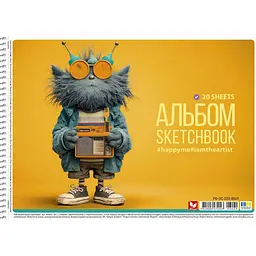 Альбом для малювання Школярик Диваки спiраль ВД-лак 20 аркушів 9 шт. (PB-SC-020-8069) - мініатюра 2
